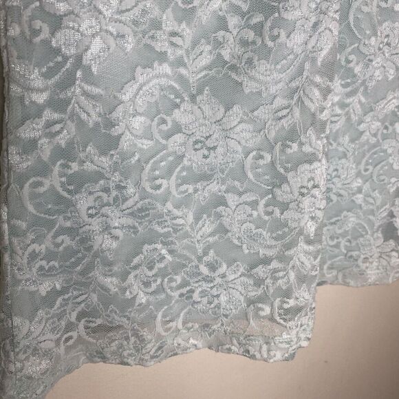 Rampage Mint Green Blue Lace Blouse Top Size Large Y2k - Picture 4 of 7